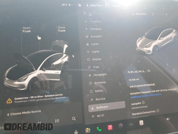 2023 Tesla Model 3 z VIN 5YJ3E1EA1PF684526, wystawiony jako Copart lot #50915345 z przebiegiem 14 109 mil mil oraz Szkoda całkowita • Salvage title. Historia ofert i sprzedaży dostępna na DreamBid. Obrazek 9.