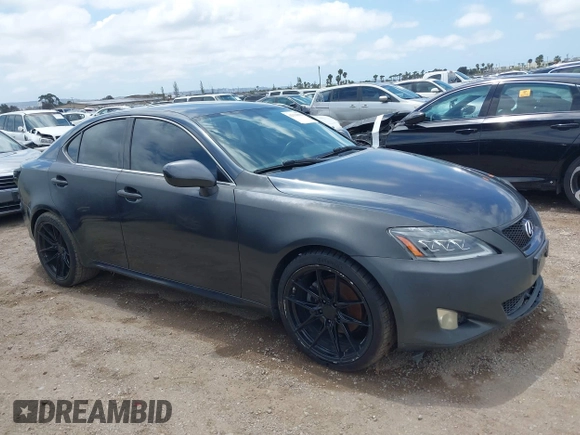 2007 Lexus IS with VIN JTHBK262575030811, listed as a IAAI auction lot 42134816 with 204,718 mi miles. Bid and sale history available at carsss.com. Image 1.