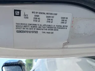 2001 Cadillac DeVille z VIN 1G6KD54Y91U197323, wystawiony jako IAAI lot #42251408 z przebiegiem Nie podano mil oraz . Historia ofert i sprzedaży dostępna na DreamBid. Obrazek 9.