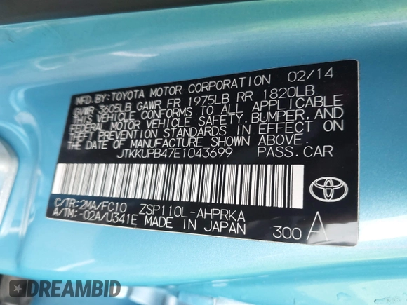 2014 Scion xD с VIN JTKKUPB47E1043699, выставлен на аукционе IAAI как лот 42608506 с пробегом 91 551 миль миль и . История ставок и продаж доступна на DreamBid. Изображение 9.