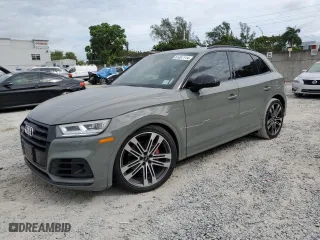 2019 Audi SQ5 Prestige with VIN WA1C4AFY8K2059500, listed as a Copart auction lot 81307114 with 53,753 mi miles and Salvage Title. Bid and sale history available at carsss.com. Image 1.