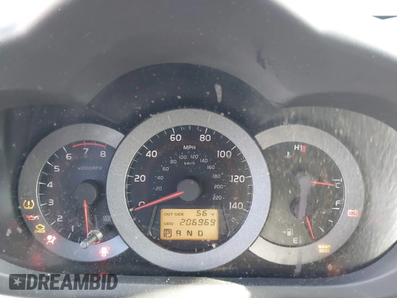 2007 Toyota RAV4 with VIN JTMZD33V876043075, listed as a IAAI auction lot 41464567 with 206,969 mi miles. Bid and sale history available at carsss.com. Image 7.