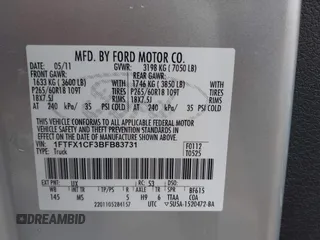 2011 Ford F-150 XL with VIN 1FTFX1CF3BFB83731, listed as a IAAI auction lot 42104794 with 336,934 mi miles and . Bid and sale history available at DreamBid. Image 9.