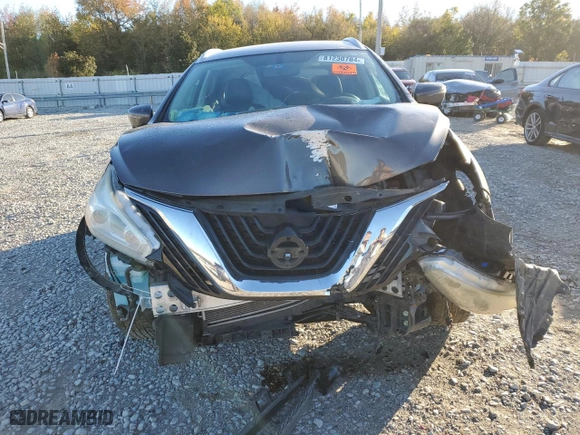 2017 Nissan Murano SL with VIN 5N1AZ2MGXHN107998, listed as a Copart auction lot 81230784 with 75,523 mi miles and Salvage Title. Bid and sale history available at carsss.com. Image 5.