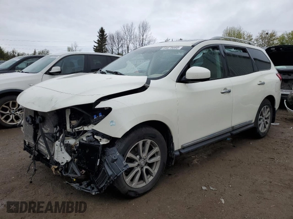 2015 Nissan Pathfinder Platinum z VIN 5N1AR2MM9FC602823, wystawiony jako Copart lot #56678085 z przebiegiem 342 063 mil mil oraz Szkoda całkowita • Salvage title. Historia ofert i sprzedaży dostępna na DreamBid. Obrazek 1.