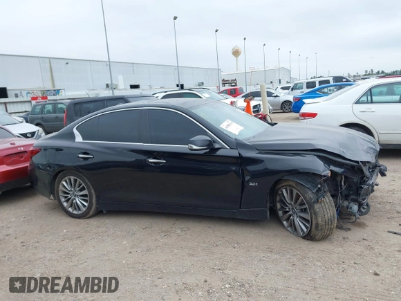 2018 Infiniti Q50 3.0t LUXE with VIN JN1EV7AP1JM351153, listed as a IAAI auction lot 41589119 with 103,915 mi miles. Bid and sale history available at carsss.com. Image 13.