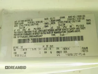2011 Ford E-Series Commercial с VIN 1FTNS2EL3BDA85247, выставлен на аукционе IAAI как лот 41841389 с пробегом 267 266 миль миль и . История ставок и продаж доступна на DreamBid. Изображение 9.