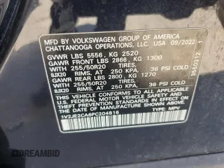 2023 Volkswagen Atlas SE with VIN 1V2JE2CA6PC204816, listed as a Copart auction lot 72651884 with 61,197 mi miles and Salvage title. Bid and sale history available at DreamBid. Image 15.