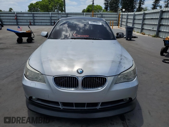 2005 BMW 5 Series 530i with VIN WBANA73505CR59646, listed as a Copart auction lot 55264865 with 187,911 mi miles and Salvage title. Bid and sale history available at DreamBid. Image 5.