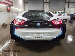 2016 BMW i8 with VIN WBY2Z2C52GV675474, listed as a Copart auction lot 49713485 with 53,512 mi miles and Salvage Title. Bid and sale history available at carsss.com. Image 6.