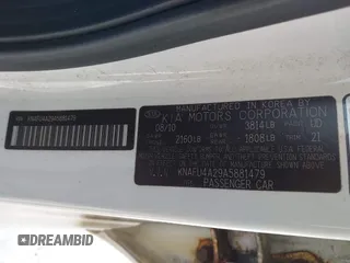 2010 Kia Forte EX z VIN KNAFU4A29A5881479, wystawiony jako IAAI lot #41618116 z przebiegiem 173 794 mil mil oraz . Historia ofert i sprzedaży dostępna na DreamBid. Obrazek 9.