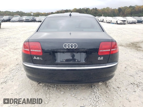 2009 Audi A8 L 4.2L with VIN WAUMV94E59N008542, listed as a Copart auction lot 79510954 with 172,396 mi miles and Salvage Title. Bid and sale history available at carsss.com. Image 6.