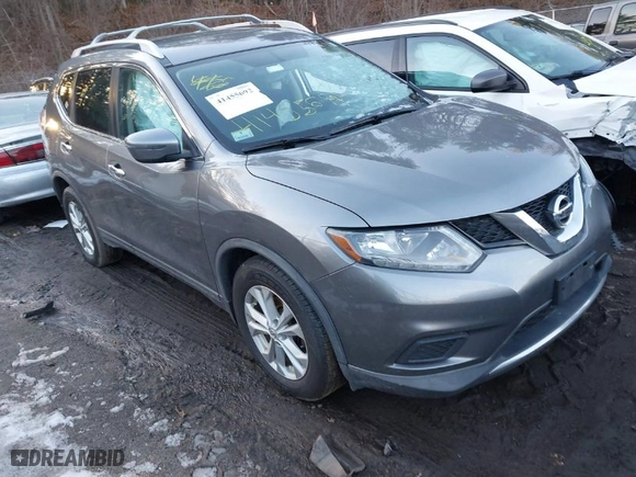 2016 Nissan Rogue SV with VIN KNMAT2MV4GP698255, listed as a IAAI auction lot 41455692 with 125,291 mi miles. Bid and sale history available at carsss.com. Image 1.