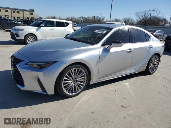 2022 Lexus IS with VIN JTHDA1D25N5119803, listed as a Copart auction lot 41886005 with 46,603 mi miles and Salvage Title. Bid and sale history available at carsss.com. Image 1.
