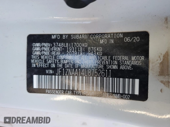 2020 Toyota 86 z VIN JF1ZNAA14L8752611, wystawiony jako Copart lot #82995104 z przebiegiem Nie podano mil oraz Nie do naprawy • Non repairable. Historia ofert i sprzedaży dostępna na DreamBid. Obrazek 12.