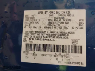 2011 Ford Ranger XLT with VIN 1FTLR4FE3BPA52049, listed as a IAAI auction lot 41394422 with 112,080 mi miles. Bid and sale history available at carsss.com. Image 9.