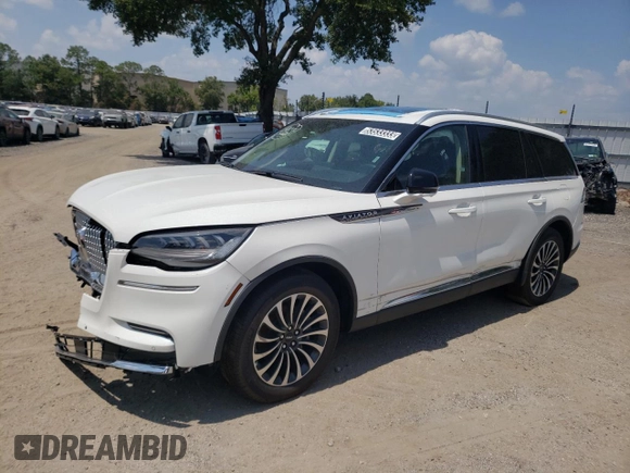 2023 Lincoln Aviator Reserve with VIN 5LM5J7WC9PGL14351, listed as a Copart auction lot 53533333 with 1,347 mi miles and Non repairable. Bid and sale history available at DreamBid. Image 1.
