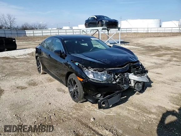 2020 Honda Civic Sedan Sport with VIN 2HGFC2F83LH557058, listed as a Copart auction lot 50556035 with 64,859 mi miles and Salvage Title. Bid and sale history available at carsss.com. Image 11.