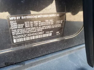2017 BMW X5 sDrive35i with VIN 5UXKR2C30H0X03897, listed as a Copart auction lot 43432235 with 147,435 mi miles and Clean Title. Bid and sale history available at carsss.com. Image 13.