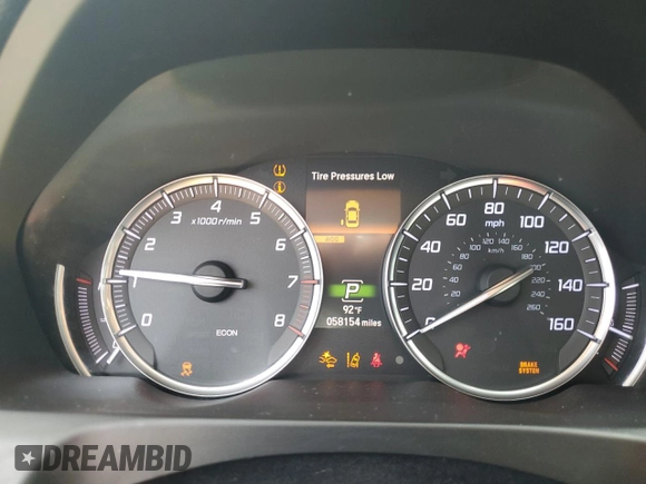 2019 Acura TLX with VIN 19UUB1F36KA010114, listed as a Copart auction lot 59905764 with 58,154 mi miles and Non Repairable. Bid and sale history available at carsss.com. Image 9.