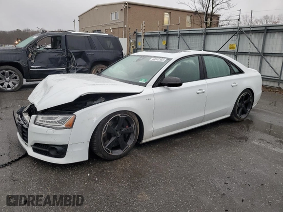 2016 Audi S8 Plus with VIN WUAJ5AFD8GN900070, listed as a Copart auction lot 43043585 with 168,635 mi miles and Salvage Title. Bid and sale history available at carsss.com. Image 1.