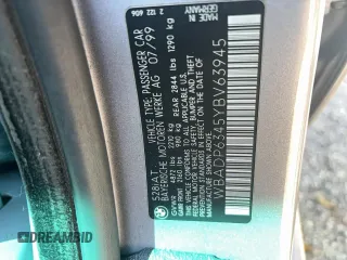 2000 BMW 5 Series 528iAt with VIN WBADP6345YBV63945, listed as a Copart auction lot 76298424 with 0 mi miles and Salvage Title. Bid and sale history available at carsss.com. Image 12.