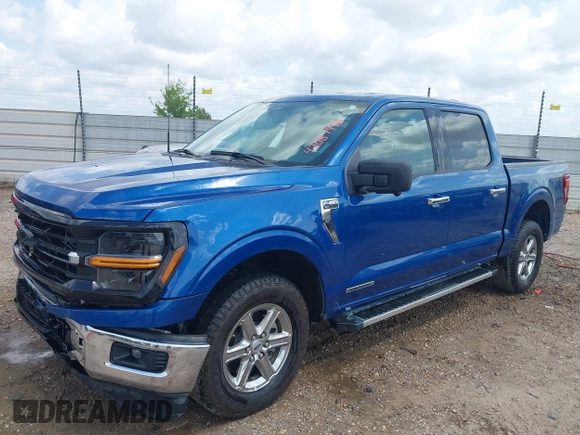 2024 Ford F-150 XLT with VIN 1FTFW3LD1RFA35598, listed as a IAAI auction lot 42087496 with 43,786 mi miles. Bid and sale history available at carsss.com. Image 2.