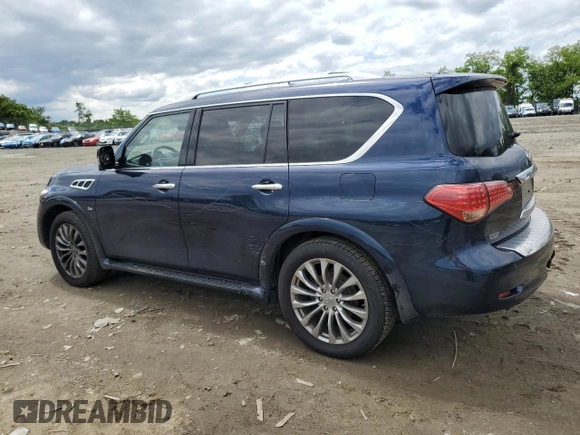 2015 Infiniti QX80 z VIN JN8AZ2NE4F9083550, wystawiony jako Copart lot #58028575 z przebiegiem 87 495 mil mil oraz Szkoda całkowita • Salvage title. Historia ofert i sprzedaży dostępna na DreamBid. Obrazek 2.