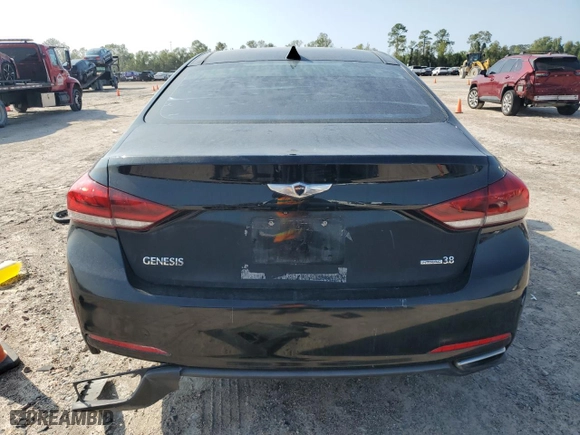 2015 Hyundai Genesis 3.8L with VIN KMHGN4JE8FU033777, listed as a Copart auction lot 79618654 with 0 mi miles and Salvage Title. Bid and sale history available at carsss.com. Image 6.
