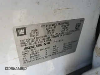 2017 GMC Acadia SLE z VIN 1GKKNLLS5HZ172481, wystawiony jako Copart lot #87162364 z przebiegiem 169 102 mil mil oraz Szkoda całkowita • Salvage title. Historia ofert i sprzedaży dostępna na DreamBid. Obrazek 15.