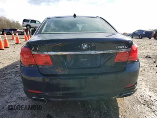 2011 BMW 7 Series 750Li with VIN WBAKB8C54BC852293, listed as a Copart auction lot 45215695 with 179,986 mi miles and Salvage title. Bid and sale history available at DreamBid. Image 6.