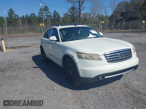 2006 Infiniti FX with VIN JNRAS08U76X100523, listed as a IAAI auction lot 41789613 with 180,641 mi miles. Bid and sale history available at carsss.com. Image 1.