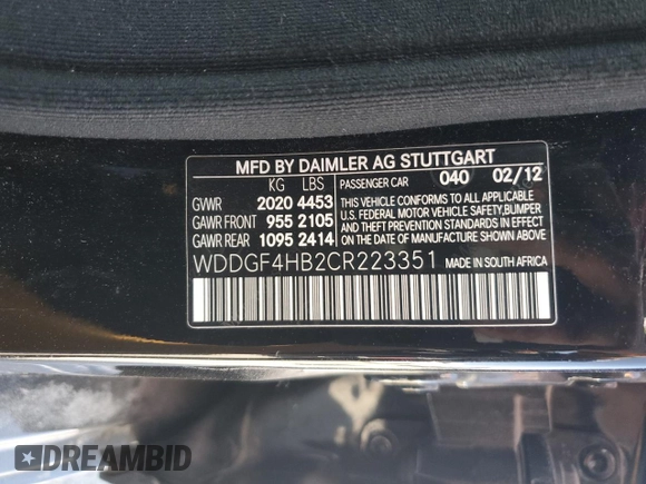 2012 Mercedes-Benz C 250 Sport с VIN WDDGF4HB2CR223351, выставлен на аукционе Copart как лот 60538315 с пробегом 137 032 миль миль и Списание • Salvage title. История ставок и продаж доступна на DreamBid. Изображение 13.
