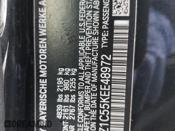 2019 BMW 4 Series 430i z VIN WBA4Z1C55KEE48972, wystawiony jako Copart lot #85126784 z przebiegiem 61 648 mil mil oraz Szkoda całkowita • Salvage title. Historia ofert i sprzedaży dostępna na DreamBid. Obrazek 13.
