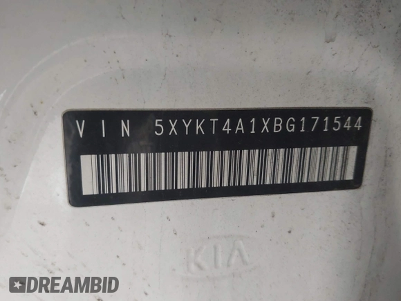 2011 Kia Sorento LX with VIN 5XYKT4A1XBG171544, listed as a IAAI auction lot 42170618 with 208,700 mi miles. Bid and sale history available at carsss.com. Image 9.