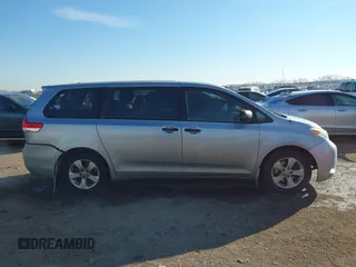 2013 Toyota Sienna L with VIN 5TDZK3DC8DS399346, listed as a IAAI auction lot 41312294 with 160,332 mi miles and . Bid and sale history available at DreamBid. Image 13.