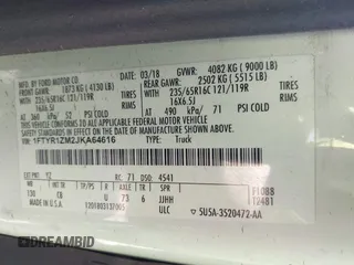 2018 Ford Transit z VIN 1FTYR1ZM2JKA64616, wystawiony jako IAAI lot #42416596 z przebiegiem Nie podano mil oraz . Historia ofert i sprzedaży dostępna na DreamBid. Obrazek 9.