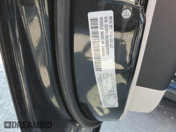 2021 Chrysler Pacifica Touring L with VIN 2C4RC1BG0MR532357, listed as a Copart auction lot 59921445 with Not provided miles and Salvage title. Bid and sale history available at DreamBid. Image 12.