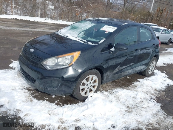 2013 Kia Rio LX with VIN KNADM5A37D6194117, listed as a IAAI auction lot 41522784 with 125,325 mi miles. Bid and sale history available at carsss.com. Image 2.