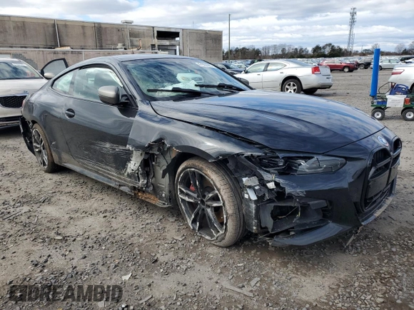2021 BMW 4 Series M440i xDrive with VIN WBA13AR06MCF77172, listed as a Copart auction lot 47683065 with Not Provided miles and Salvage Title. Bid and sale history available at DreamBid. Image 4.
