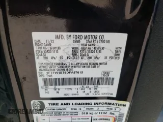 2013 Ford F-150 XL with VIN 1FTFW1ET6DFA57615, listed as a Copart auction lot 59382075 with 226,879 mi miles and Salvage title. Bid and sale history available at DreamBid. Image 12.