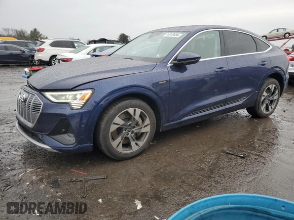 2021 Audi e-tron Sportback Prestige with VIN WA13AAGE2MB020112, listed as a Copart auction lot 44915684 with 35,147 mi miles and . Bid and sale history available at DreamBid. Image 1.