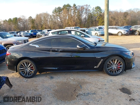 2017 Infiniti Q60 Red Sport 400 with VIN JN1FV7EL1HM700317, listed as a IAAI auction lot 41149036 with 76,654 mi miles and . Bid and sale history available at carsss.com. Image 13.