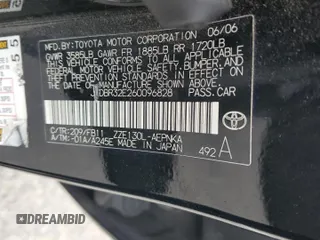 2006 Toyota Corolla CE with VIN JTDBR32E260096828, listed as a Copart auction lot 54001655 with 207,003 mi miles and Salvage Title. Bid and sale history available at DreamBid. Image 12.