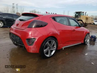 2014 Hyundai Veloster Turbo with VIN KMHTC6AE0EU201149, listed as a Copart auction lot 42345705 with 94,610 mi miles and Salvage Title. Bid and sale history available at carsss.com. Image 3.