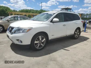 2014 Nissan Pathfinder Platinum Hybrid with VIN 5N1CR2MM4EC658000, listed as a Copart auction lot 55944385 with Not provided miles and Clean title. Bid and sale history available at DreamBid. Image 1.