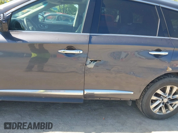 2014 Infiniti QX60 with VIN 5N1AL0MM6EC506295, listed as a IAAI auction lot 42549315 with 157,766 mi miles and . Bid and sale history available at DreamBid. Image 6.
