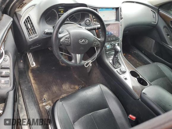 2015 Infiniti Q50 with VIN JN1BV7AP3FM342500, listed as a Copart auction lot 60143085 with 199,848 mi miles and Salvage title. Bid and sale history available at DreamBid. Image 8.