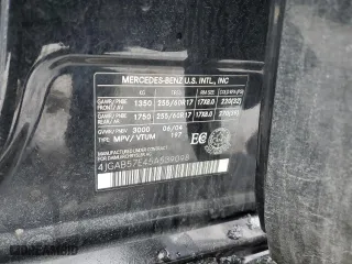 2005 Mercedes-Benz M-Class 3.7L with VIN 4JGAB57E45A539098, listed as a Copart auction lot 51529255 with 186,492 mi miles and Salvage Title. Bid and sale history available at carsss.com. Image 13.