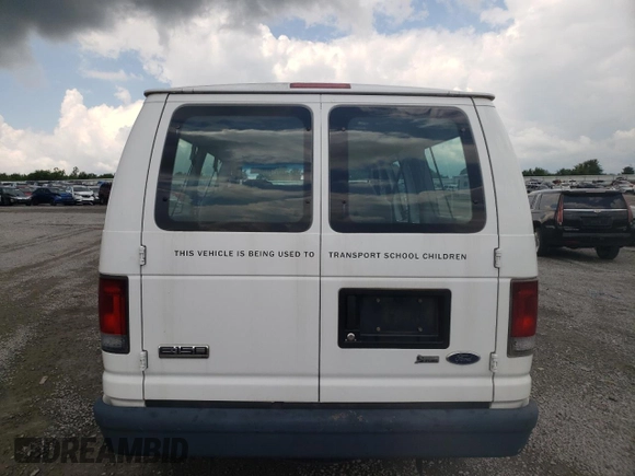 2008 Ford Econoline Passenger XL with VIN 1FMNE11W58DB33613, listed as a Copart auction lot 59142445 with 70,107 mi miles and Salvage title. Bid and sale history available at DreamBid. Image 6.